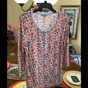 Laura Ashley long sleeve top new with tags medium pixel print 58$ retail